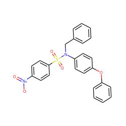 O=[N+]([O-])c1ccc(S(=O)(=O)N(Cc2ccccc2)c2ccc(Oc3ccccc3)cc2)cc1 ZINC001772602505