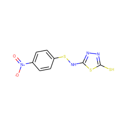 O=[N+]([O-])c1ccc(SNc2nnc(S)s2)cc1 ZINC000028523814