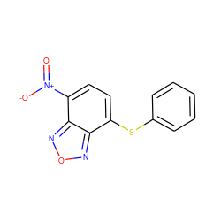 O=[N+]([O-])c1ccc(Sc2ccccc2)c2nonc12 ZINC000001757972