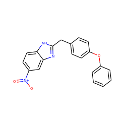 O=[N+]([O-])c1ccc2[nH]c(Cc3ccc(Oc4ccccc4)cc3)nc2c1 ZINC000013560440