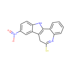 O=[N+]([O-])c1ccc2[nH]c3c(c2c1)CC(S)=Nc1ccccc1-3 ZINC000013532132