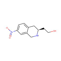 O=[N+]([O-])c1ccc2c(c1)CN[C@H](CCO)C2 ZINC000028360544