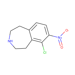 O=[N+]([O-])c1ccc2c(c1Cl)CCNCC2 ZINC000029060903