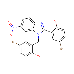 O=[N+]([O-])c1ccc2nc(-c3cc(Br)ccc3O)n(Cc3cc(Br)ccc3O)c2c1 ZINC000103256015