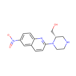 O=[N+]([O-])c1ccc2nc(N3CCNC[C@H]3CO)ccc2c1 ZINC000028713287