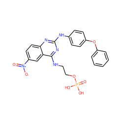 O=[N+]([O-])c1ccc2nc(Nc3ccc(Oc4ccccc4)cc3)nc(NCCOP(=O)(O)O)c2c1 ZINC000071318732