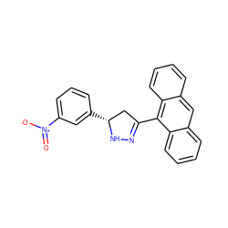 O=[N+]([O-])c1cccc([C@@H]2CC(c3c4ccccc4cc4ccccc34)=NN2)c1 ZINC000071319259