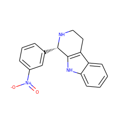 O=[N+]([O-])c1cccc([C@@H]2NCCc3c2[nH]c2ccccc32)c1 ZINC000019301129