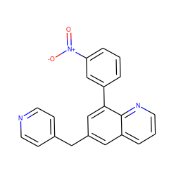 O=[N+]([O-])c1cccc(-c2cc(Cc3ccncc3)cc3cccnc23)c1 ZINC000000006165