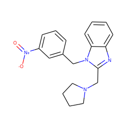 O=[N+]([O-])c1cccc(Cn2c(CN3CCCC3)nc3ccccc32)c1 ZINC000096285128