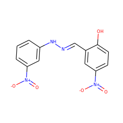 O=[N+]([O-])c1cccc(N/N=C/c2cc([N+](=O)[O-])ccc2O)c1 ZINC000033836901