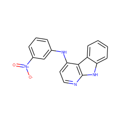 O=[N+]([O-])c1cccc(Nc2ccnc3[nH]c4ccccc4c23)c1 ZINC000114366588