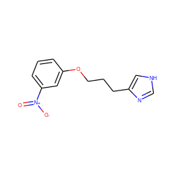 O=[N+]([O-])c1cccc(OCCCc2c[nH]cn2)c1 ZINC000013580359