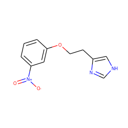 O=[N+]([O-])c1cccc(OCCc2c[nH]cn2)c1 ZINC000013758818