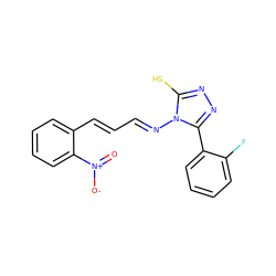 O=[N+]([O-])c1ccccc1/C=C/C=N/n1c(S)nnc1-c1ccccc1F ZINC000002263458