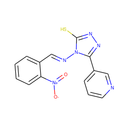 O=[N+]([O-])c1ccccc1/C=N/n1c(S)nnc1-c1cccnc1 ZINC000001296502