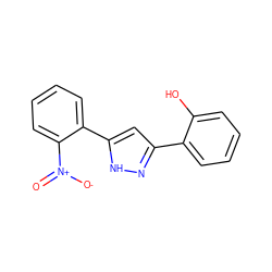 O=[N+]([O-])c1ccccc1-c1cc(-c2ccccc2O)n[nH]1 ZINC000013130584