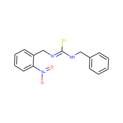 O=[N+]([O-])c1ccccc1C/N=C(\S)NCc1ccccc1 ZINC000013805559