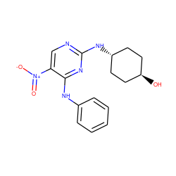 O=[N+]([O-])c1cnc(N[C@H]2CC[C@H](O)CC2)nc1Nc1ccccc1 ZINC000261130715