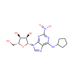 O=[N+]([O-])c1nc(NC2CCCC2)c2ncn([C@@H]3O[C@H](CO)[C@@H](O)[C@H]3O)c2n1 ZINC000038795377