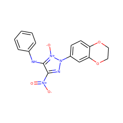 O=[N+]([O-])c1nn(-c2ccc3c(c2)OCCO3)[n+]([O-])c1Nc1ccccc1 ZINC000004822004