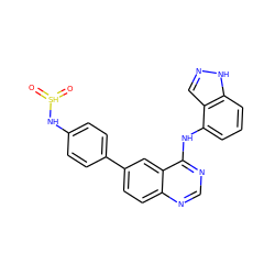 O=[SH](=O)Nc1ccc(-c2ccc3ncnc(Nc4cccc5[nH]ncc45)c3c2)cc1 ZINC000148588308