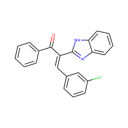 O=C(/C(=C/c1cccc(Cl)c1)c1nc2ccccc2[nH]1)c1ccccc1 ZINC000004864419