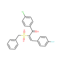 O=C(/C(=C\c1ccc(F)cc1)S(=O)(=O)Cc1ccccc1)c1ccc(Cl)cc1 ZINC000073274017