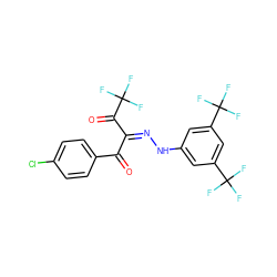 O=C(/C(=N\Nc1cc(C(F)(F)F)cc(C(F)(F)F)c1)C(=O)C(F)(F)F)c1ccc(Cl)cc1 ZINC000071334907