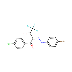 O=C(/C(=N\Nc1ccc(Br)cc1)C(=O)C(F)(F)F)c1ccc(Cl)cc1 ZINC000071333149