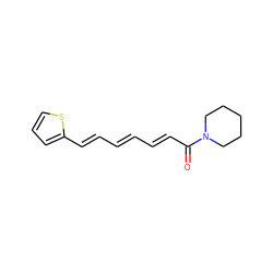 O=C(/C=C/C=C/C=C/c1cccs1)N1CCCCC1 ZINC000036461165