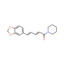 O=C(/C=C/C=C/c1ccc2c(c1)OCO2)N1CCCCC1 ZINC000001529772