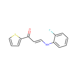 O=C(/C=C/Nc1ccccc1F)c1cccs1 ZINC000002859027