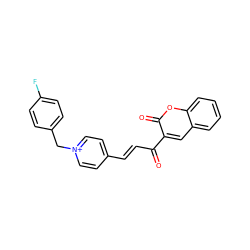 O=C(/C=C/c1cc[n+](Cc2ccc(F)cc2)cc1)c1cc2ccccc2oc1=O ZINC000095558903