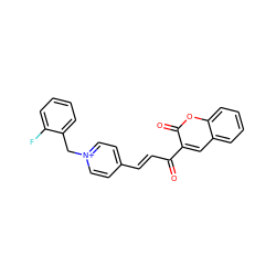 O=C(/C=C/c1cc[n+](Cc2ccccc2F)cc1)c1cc2ccccc2oc1=O ZINC000095559827