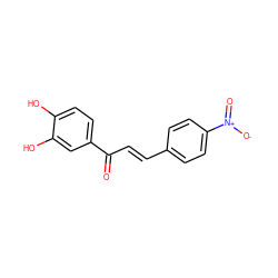 O=C(/C=C/c1ccc([N+](=O)[O-])cc1)c1ccc(O)c(O)c1 ZINC000004844914