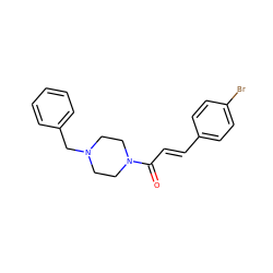 O=C(/C=C/c1ccc(Br)cc1)N1CCN(Cc2ccccc2)CC1 ZINC000020522496