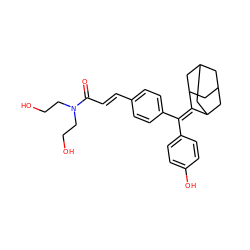 O=C(/C=C/c1ccc(C(=C2C3CC4CC(C3)CC2C4)c2ccc(O)cc2)cc1)N(CCO)CCO ZINC001772631789