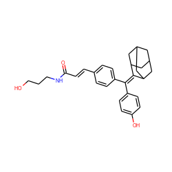 O=C(/C=C/c1ccc(C(=C2C3CC4CC(C3)CC2C4)c2ccc(O)cc2)cc1)NCCCO ZINC001772587735