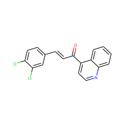 O=C(/C=C/c1ccc(Cl)c(Cl)c1)c1ccnc2ccccc12 ZINC000103215881