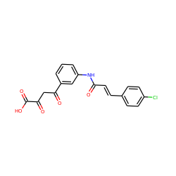 O=C(/C=C/c1ccc(Cl)cc1)Nc1cccc(C(=O)CC(=O)C(=O)O)c1 ZINC000101626576