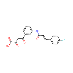 O=C(/C=C/c1ccc(F)cc1)Nc1cccc(C(=O)CC(=O)C(=O)O)c1 ZINC000101624487