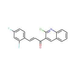 O=C(/C=C/c1ccc(F)cc1F)c1cc2ccccc2nc1Cl ZINC000103215948