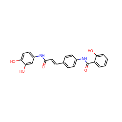 O=C(/C=C/c1ccc(NC(=O)c2ccccc2O)cc1)Nc1ccc(O)c(O)c1 ZINC000013535927