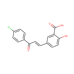 O=C(/C=C/c1ccc(O)c(C(=O)O)c1)c1ccc(Cl)cc1 ZINC000019909211