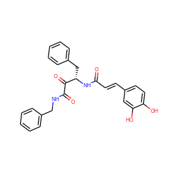 O=C(/C=C/c1ccc(O)c(O)c1)N[C@@H](Cc1ccccc1)C(=O)C(=O)NCc1ccccc1 ZINC000071418561