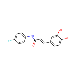 O=C(/C=C/c1ccc(O)c(O)c1)Nc1ccc(F)cc1 ZINC000049853517