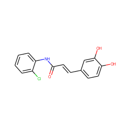 O=C(/C=C/c1ccc(O)c(O)c1)Nc1ccccc1Cl ZINC000049802816