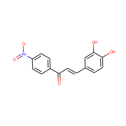 O=C(/C=C/c1ccc(O)c(O)c1)c1ccc([N+](=O)[O-])cc1 ZINC000013834199