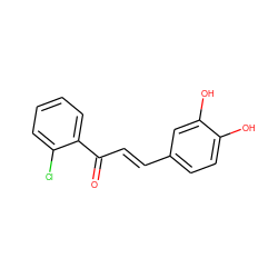 O=C(/C=C/c1ccc(O)c(O)c1)c1ccccc1Cl ZINC000013834197